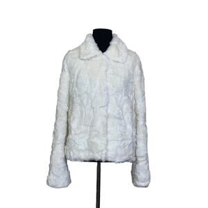 Incognita white fux fur jacket size M